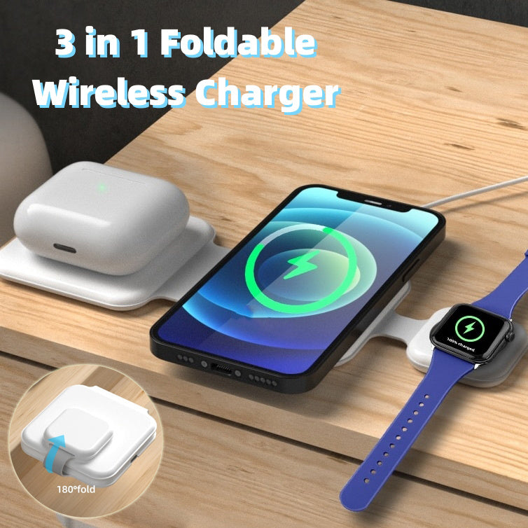 3-in-1 Foldable Magnetic Wireless Charging Station